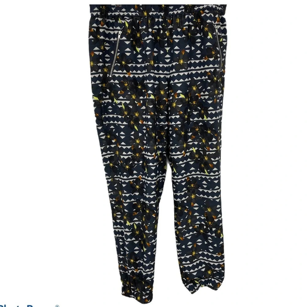 J Crew high waist geometric floral pant jogger 10